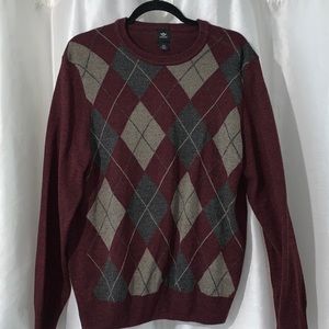 Men’s Maroon Argyle Sweater
